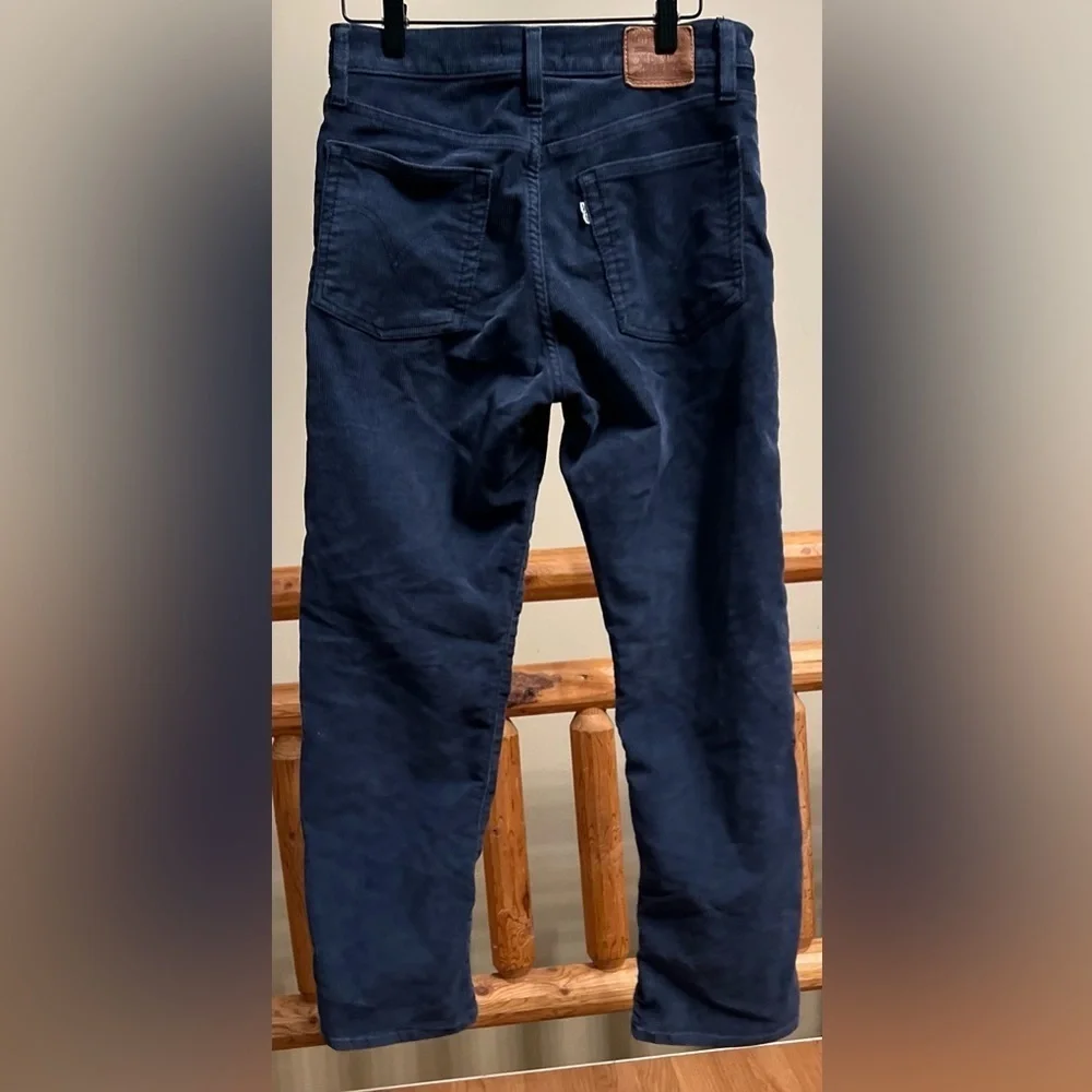 Levi’s Premium Wedgie Straight Corduroy Pants • Sz 27 • Muted Slate Blue